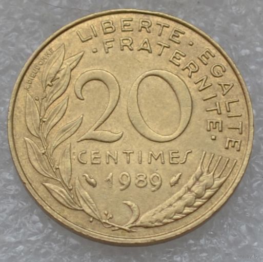 Франция, 20 сантимов 1989 г.