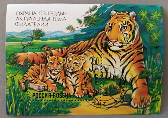 Тигры. Охрана природы. Россия, 1992, блок