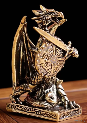Статуэтка миниатюра Воин Дракон Бронза