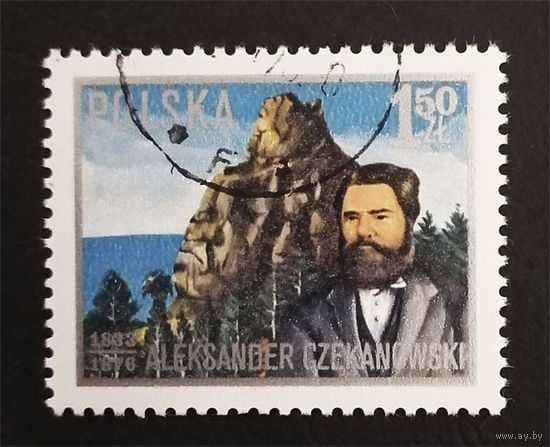 Польша 1976 г. Александр Чекановский, Геолог и исследователь Средней Сибири, полная серия из 1 марки #0182-Л1P7
