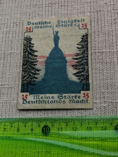 Германия-нотгельд   25  пфенингов  Detmold 1920