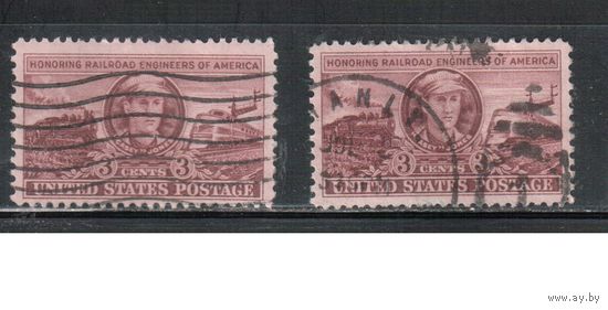 США-1950, (Мих.611), гаш. , Личности, Железная дорога, Паровоз(одиночка),цена за 1 м на выбор