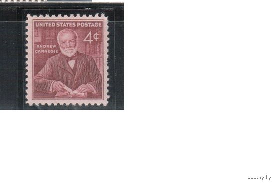 США-1960, (Мих.801),  **  ,  Личности, Карнеги  (одиночка)