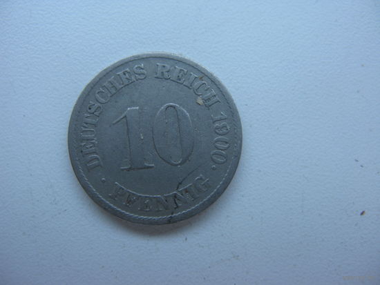Германия 10 пфеннигов  1900 J
