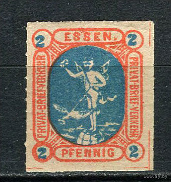 Германия - Эссен - Местные марки - 1888 - Почтальон 2Pf - [Mi.25] - 1 марка. Чистая без клея.  (Лот 75CZ