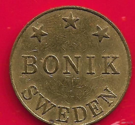 Жетон игральный. Bonik Sweden A=P. бронза
