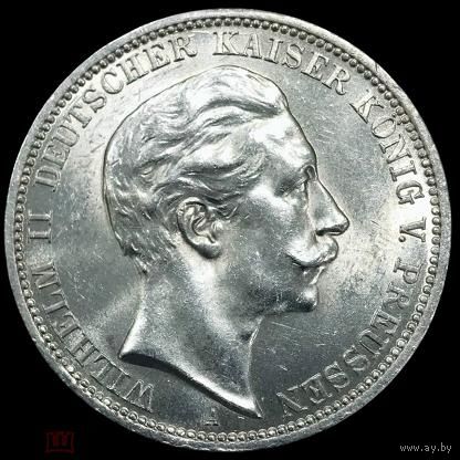 3 марки 1911 Пруссия. Люксовый сохран!