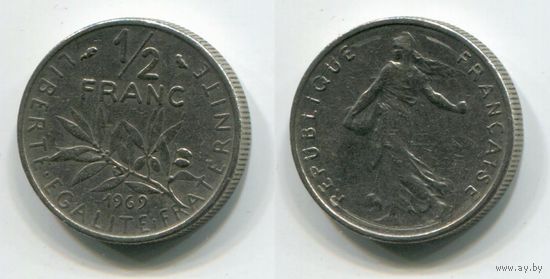 Франция. 1/2 франка (1969)