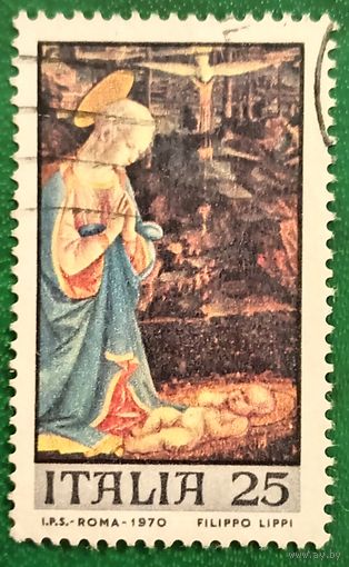 Италия 1970. Художник Фра Филиппов Липпи. Поклонение Младенцу Христу