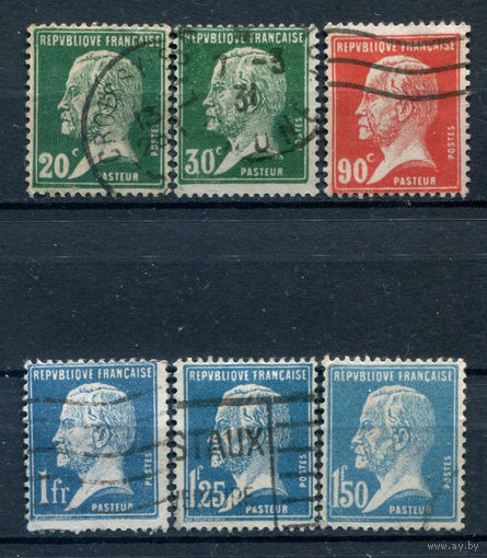 Франция - 1925г. - Луи Пастер. Стандартный выпуск - 6 марок - полная серия, гашёные [Mi 192-197]. #2-Fr-57-KB-1