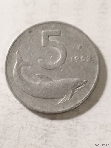 Италия 5 лир 1952