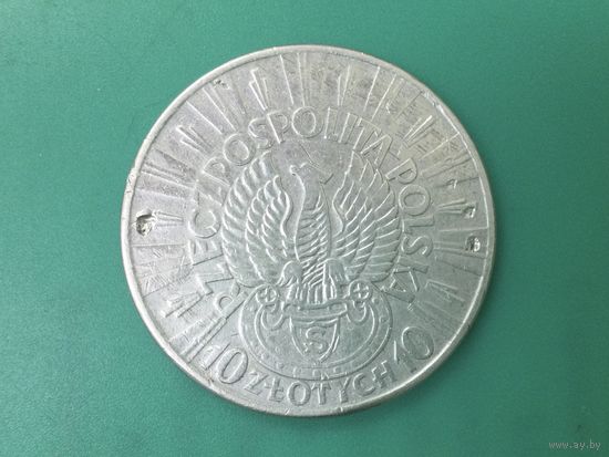 Польша 10 злотых 1934 Пилсудский Легионер