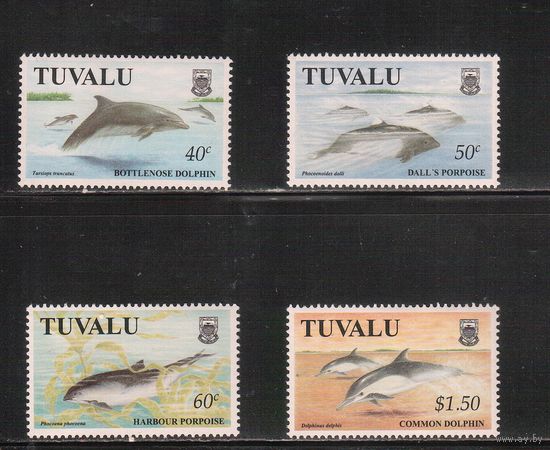 Тувалу-1998(Мих.805-808) , ** ,  Морская фауна, Дельфины, (полная серия)