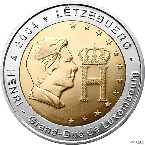 2 евро 2004 Люксембург Великий герцог Анри UNC из ролла