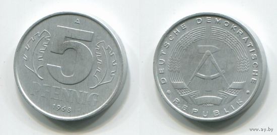 ГДР. 5 пфеннигов (1968)