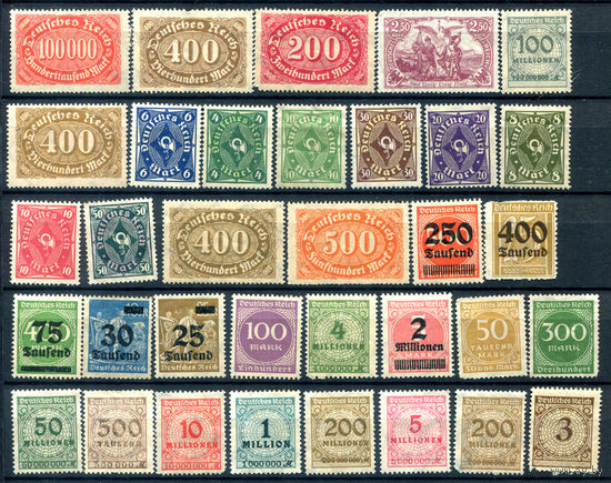 Рейх 2 - 30+ марок - MNH, MLH, MH, чистые, без клея. #O-W-66-E-2