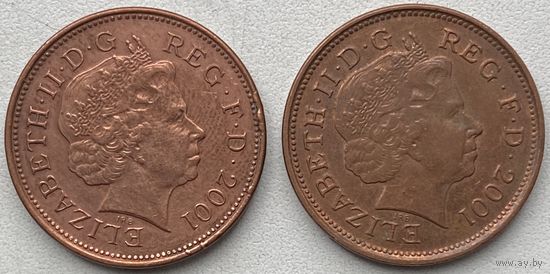 Великобритания 2 пенса 2001 г. Цена за 1 шт.