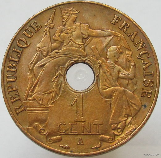 1к Индокитай 1 сантим 1914 ТОРГ уместен  В ХОЛДЕРЕ распродажа коллекции