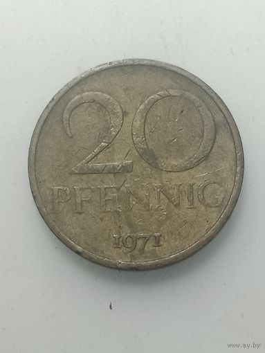 ГДР 20 пфеннигов 1971 года .