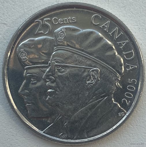 Канада 25 центов 2005 г. Год Ветеранов