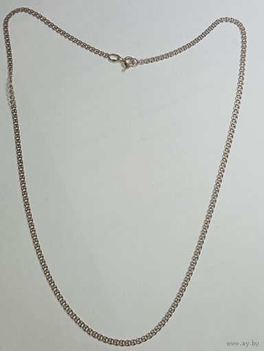 Распродажа серебра 14 лотов с рубля !!! Цепочка серебряная - позолоченная 925 проба .