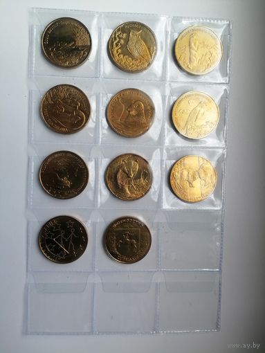 Польша 2 злотых 11 шт. Животные с рубля