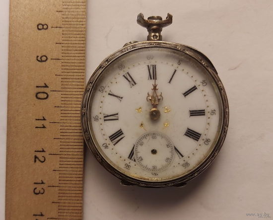 Редкие ЧАСЫ СЕРЕБРО старинные КАРМАННЫЕ Царские 7