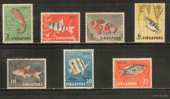 Сингапур-1952 ,(Мих.54-63)  ** /*/гаш. ,  Морская  Фауна, Рыбы, ,