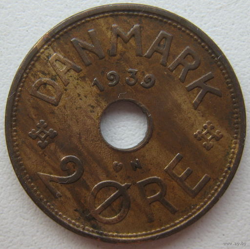 Дания 2 эре 1939 г.