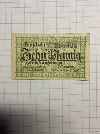 Нотгельд 10 пфеннигов 1921 год. -2112