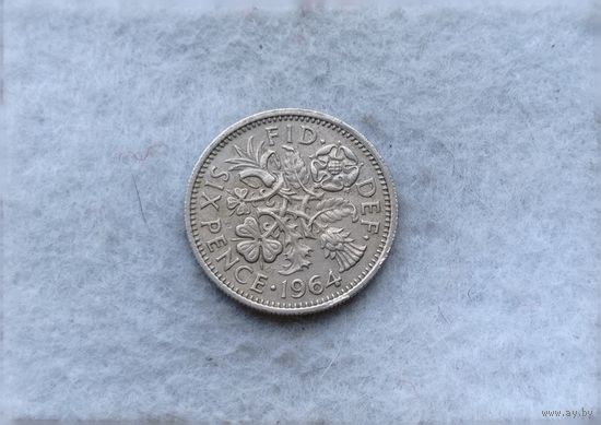 Werty71 Великобритания 6 пенсов 1964 Елизавета 2