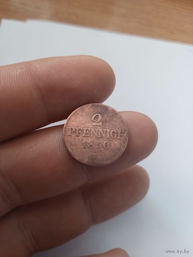 2 пфеннига 1850 Саксония,Германия
