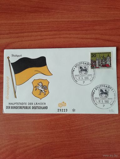 ФРГ 1965 КПД с маркой "Столицы федеральных земель. Штутгарт"