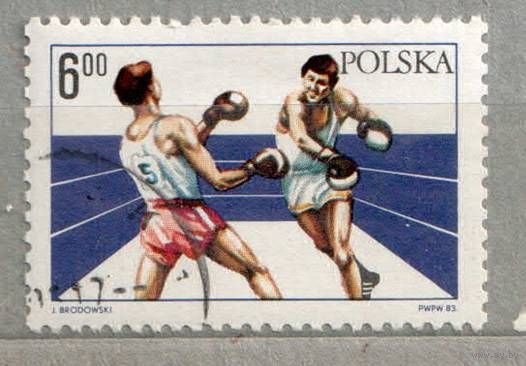 Бокс. 1 марка, 1983г.,гаш. Польша.