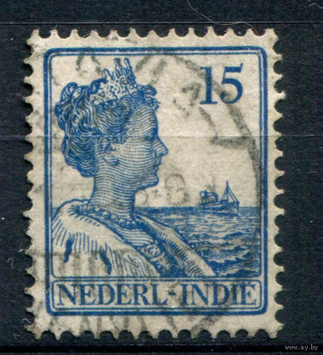 Нидерландская Индия - 1929/32г. - королева Вильгельмина, 15 с - 1 марка - гашёная [Mi 171]. #3-WB-75-A-1