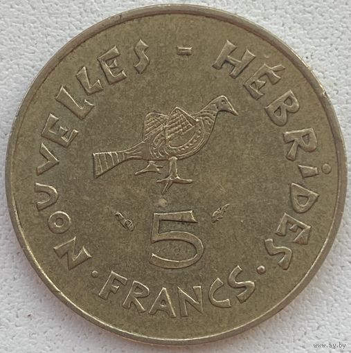 Новые Гебриды 5 франков 1975 г.