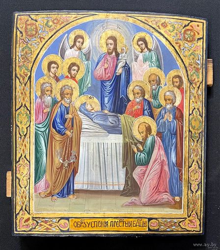 Успение Пресвятой Богородицы. Россия.19 век. Размер 30х35 см.