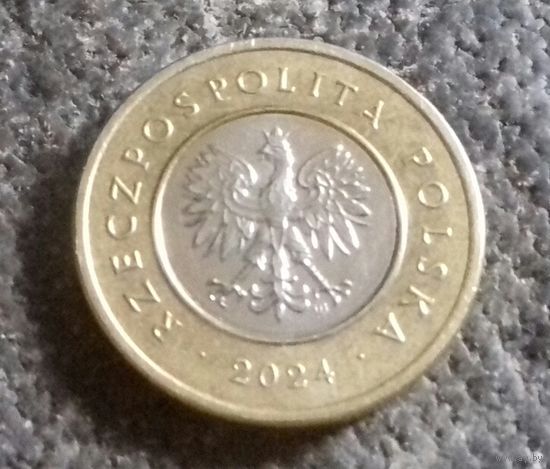 2 злотых, Польша 2024 г.