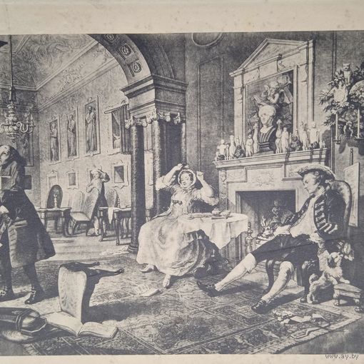 Earlom, Le mariage a la moda. Гравюра энциклопедическая 19-20век. 29х19см. Германия.     РАСПРОДАЖА КОЛЛЕКЦИИ.