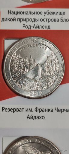 США. 25 центов (квотер) Резерват им. ФранкаЧерча 2019
