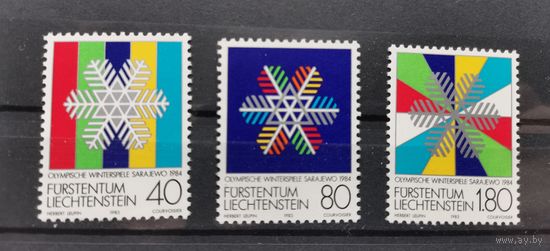 Лихтенштейн 1983г.Зимние Олимпийские игры 1983 года  Сараево 1984 года, Югославия.Mi 834-836 полная серия ** Распродажа только 3 дня!!!
