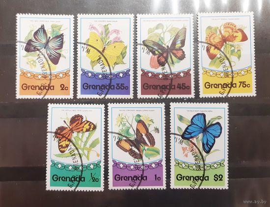 Гренада. 1975 год. Фауна. Бабочки (164)