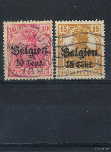 Германия Оккупация Бельгии 1916 Германия в короне Надп Стандарт #14-5