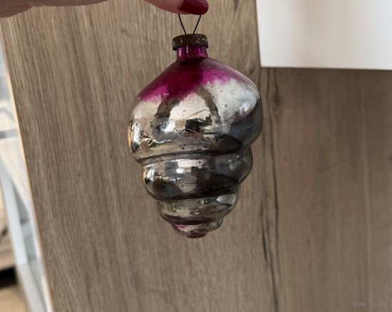 Елочная большая игрушка Улей Толстое стекло СССР редкая каталог