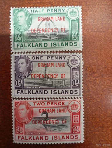 Земля Грейама (Graham land) Георг VI надпечатка на марках Фолклендов