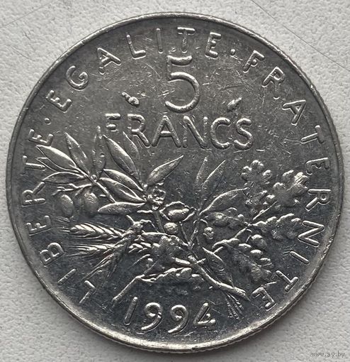 Франция 5 франков 1994 г.