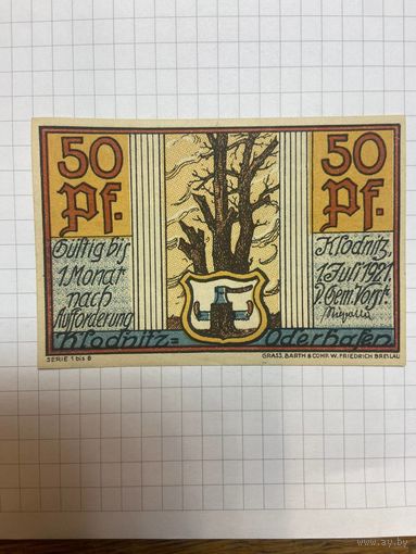 50 пфеннигов (нотгельды) г. Германия Клодниц Одерхафен-1201