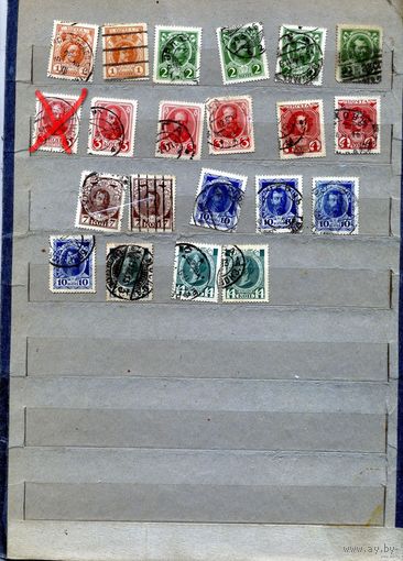 РОССИЯ(ЦР),1913, 300 лет ДИНАСТИИ РОМАНОВЫХ   СБОРКА 21м  по 70 коп шт  гашеная