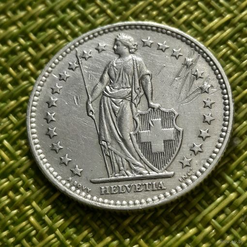 Швейцария 2 франка 1921 г ( Серебро )