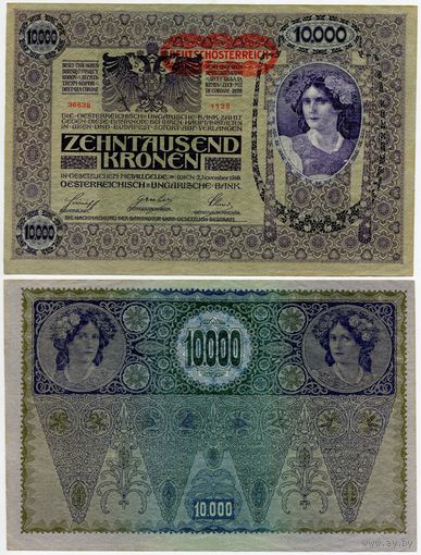 Австрия. 10000 крон (образца 1918 года, выпуск 1919, P65, aUNC)